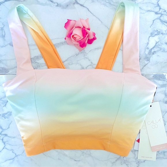 💕NWT! Pretty Gradient Sports Crop Bra SZ S - Picture 7 of 12